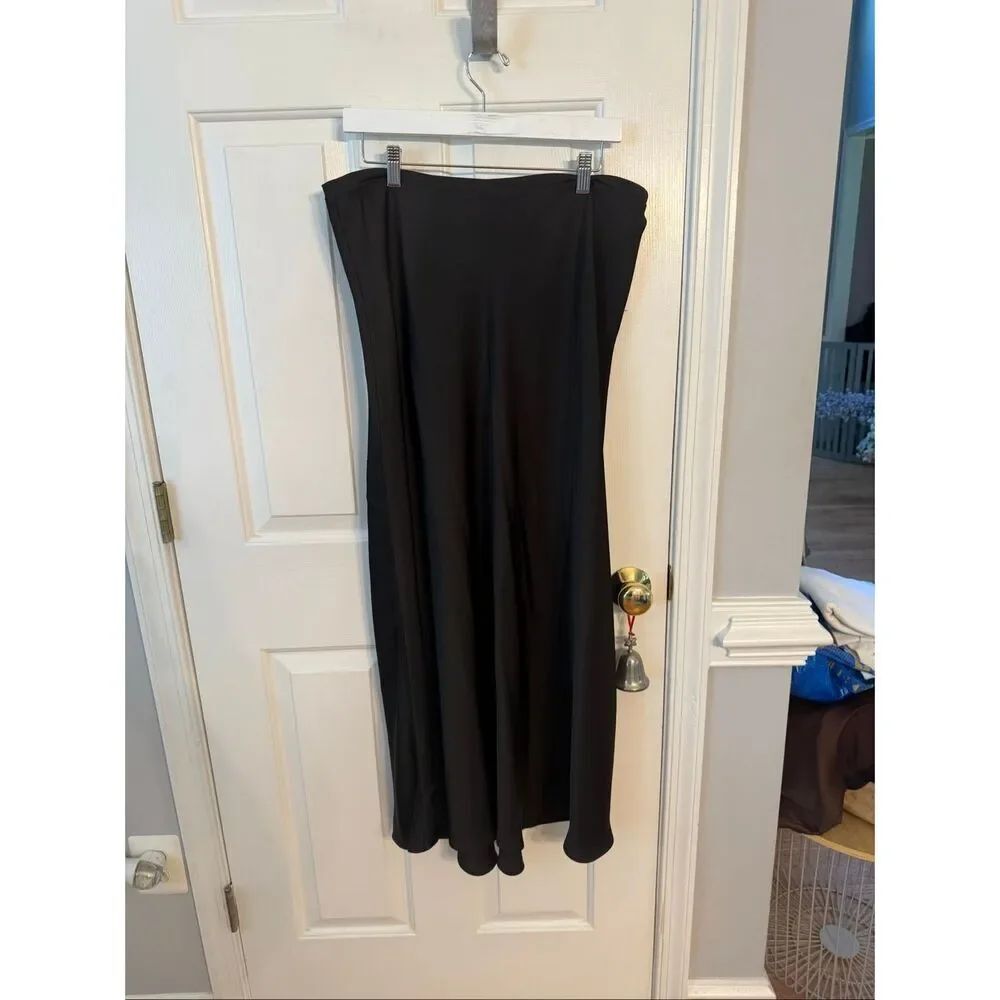 1. State Black Satin Maxi Skirt sz 16 NWT